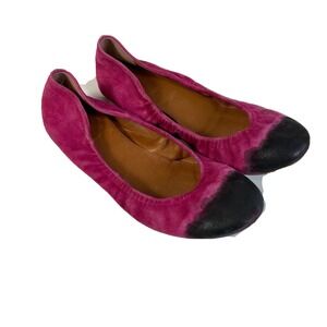 LeifNotes Anthro Taika Ballet Flats Slip On Womens 36 Pink Handpainted Suede